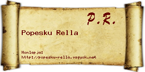 Popesku Rella névjegykártya